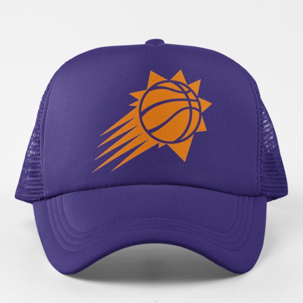 NEW Phoenix Suns Logo Foam Trucker Mesh Snapback Hat PURPLE